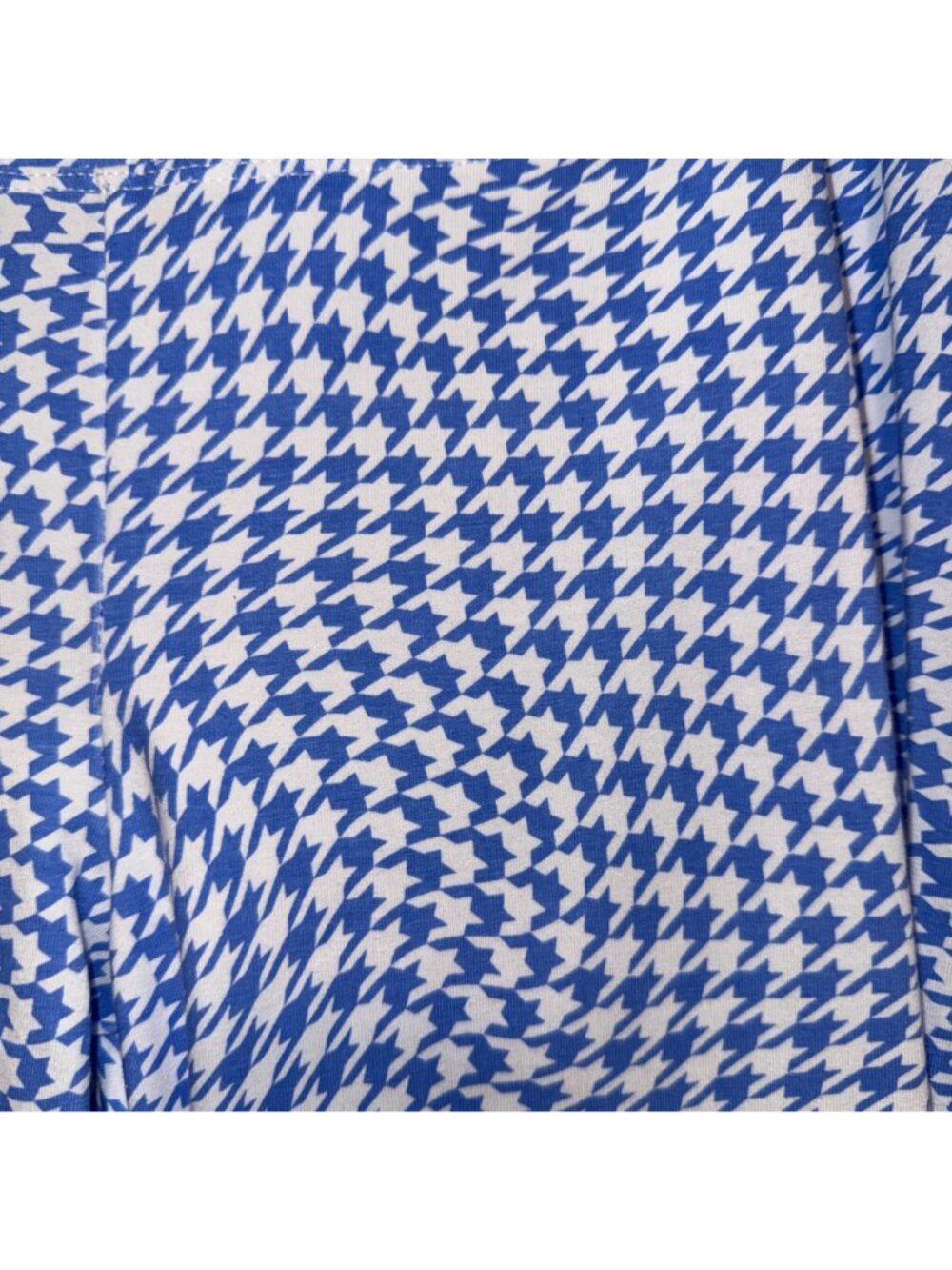NWT Teezher Blue & White Houndstooth Print Shaping Pants Smooth Waistband Large - Picture 3 of 6